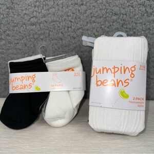 Jumping Beans Baby 3-12 Months 2-Pack Tights and 10 Pack Socks Set NWT